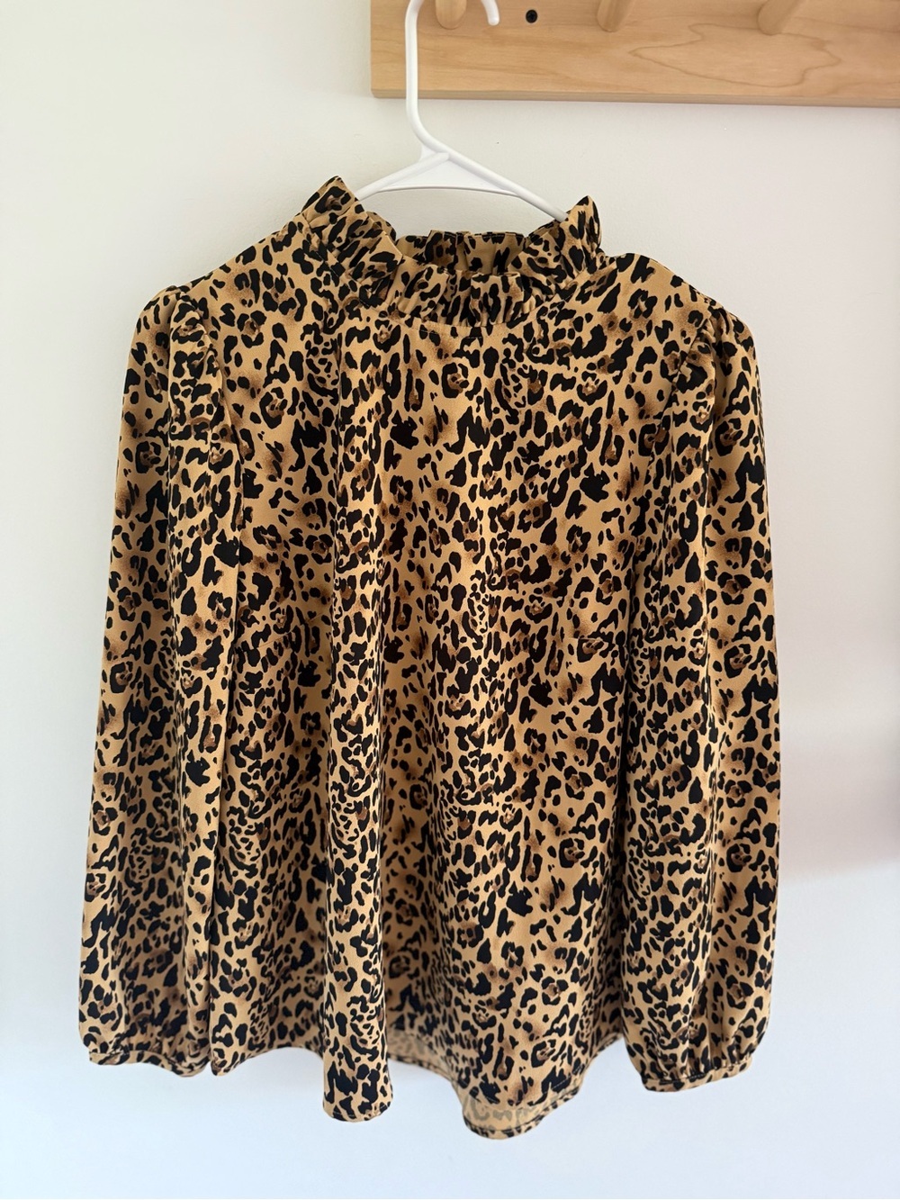 J.Crew Leopard Print Turtleneck Smocked Size Small